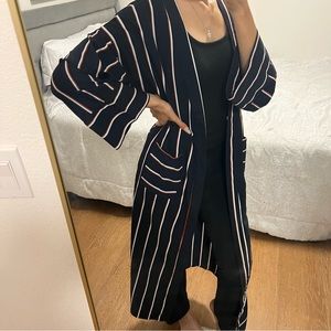 Striped Long Kimono